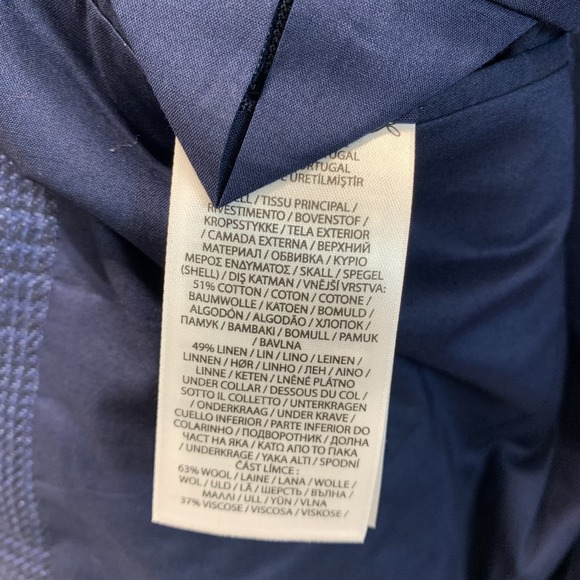 Polo Ralph Lauren Men's Blazer Tailored Glen Plaid Sport Coat Men 42R Navy Linen - Picture 7 of 15